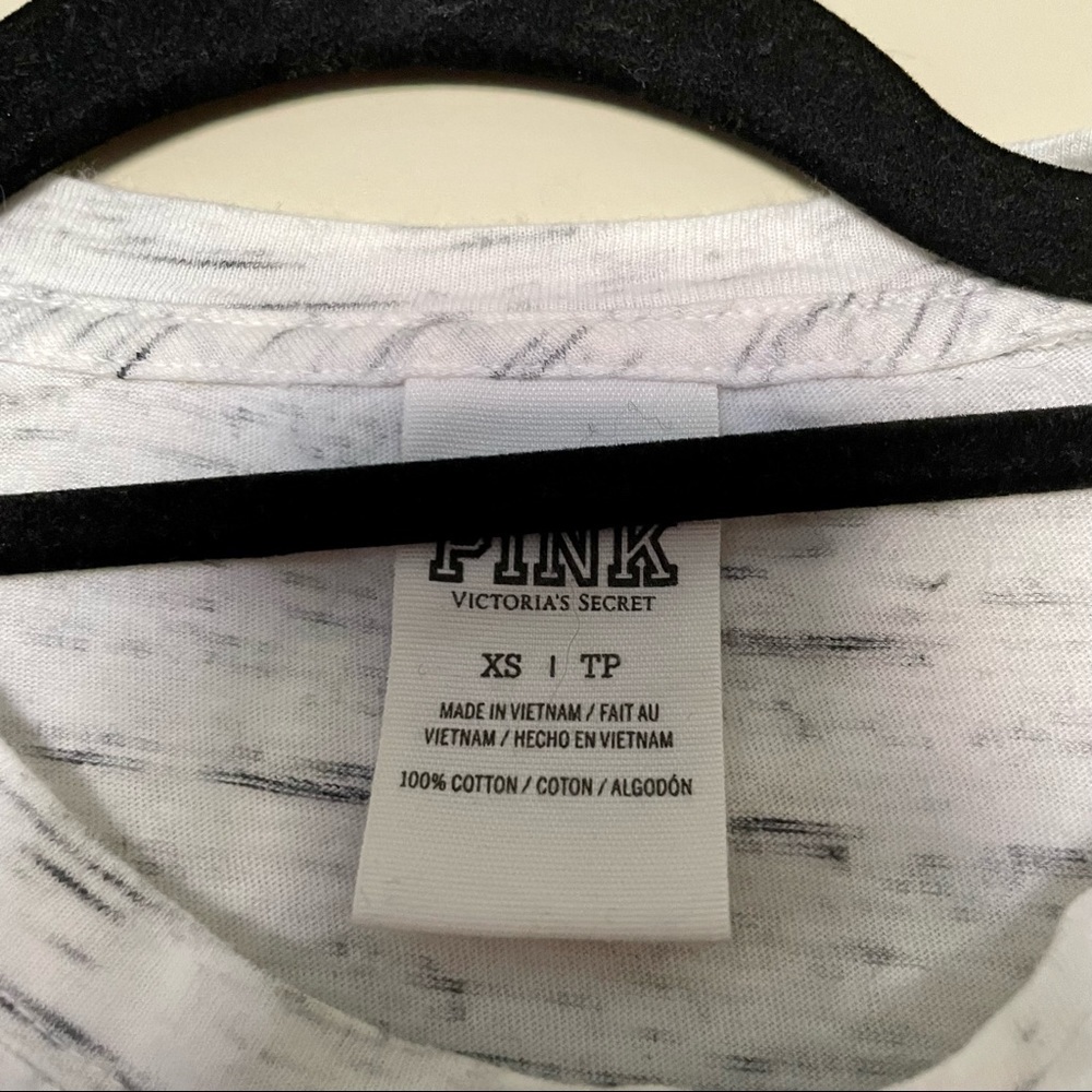 Victoria’s Secret PINK Grey and White Space Dye Long Sleeve - Picture 3 of 6